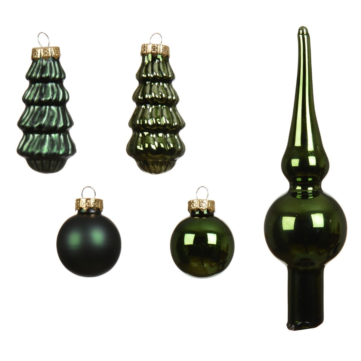 Decoris Kerstballen Set  Glas Groen Ø 3 cm 13 Stuks