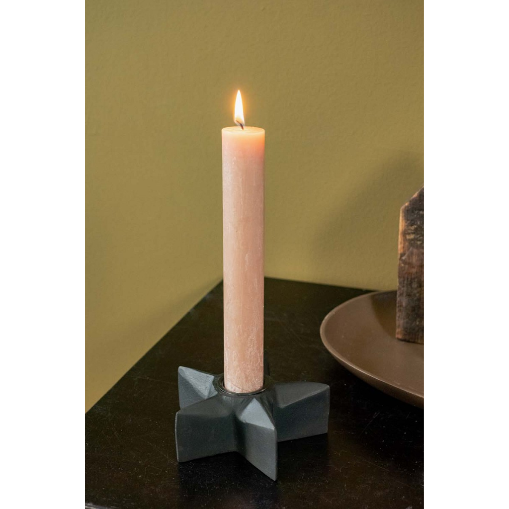 Home Society Kaarsenhouder Ster L Zwart 15 cm