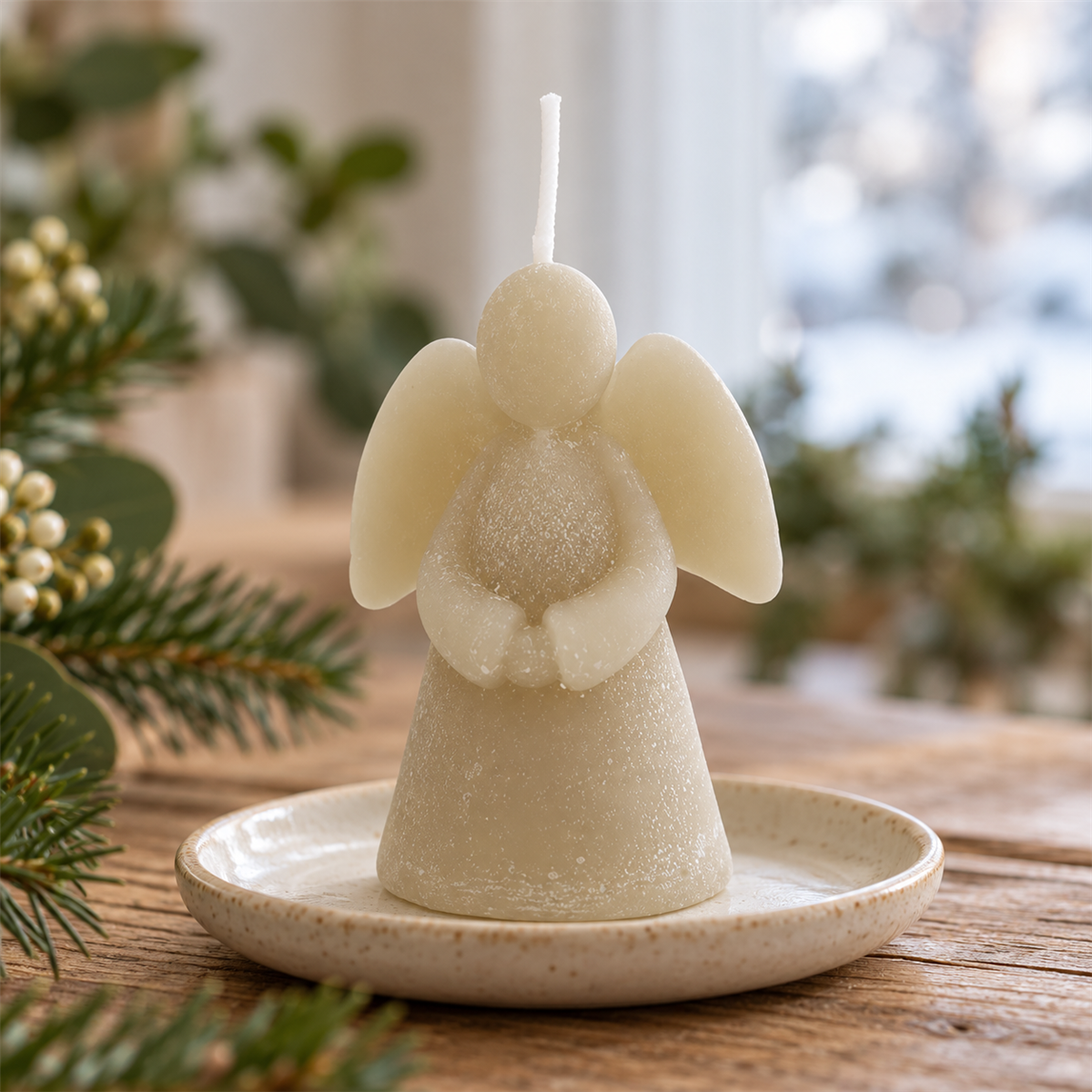 Home Society Kerstkaars Engel Greige 7.1 x 6.5 x 7 cm