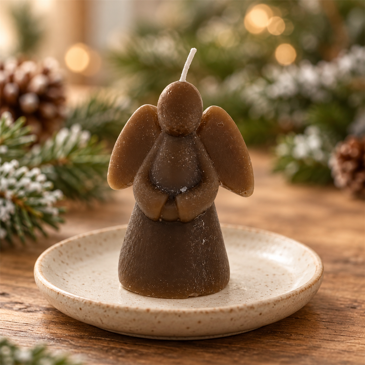 Home Society Kerstkaars Engel Bruin 7.1 x 6.5 x 7 cm