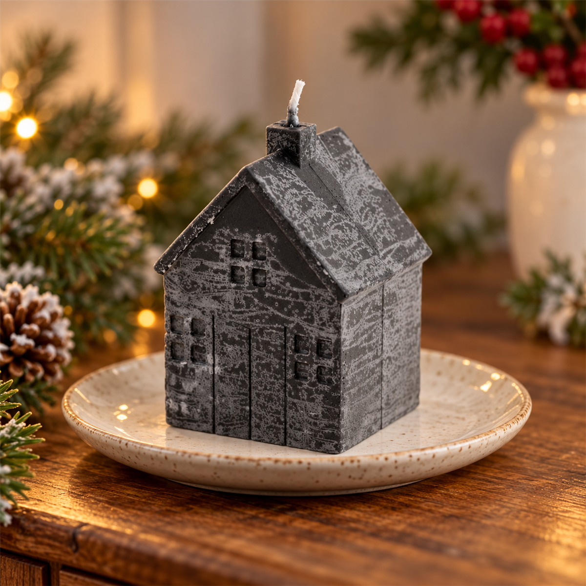 Home Society Kerstkaars Huis S Zwart 8.5 x 5 cm