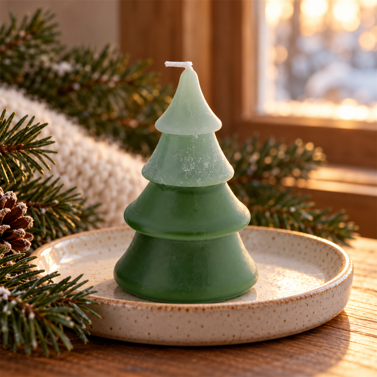 Home Society Kerstkaars Kerstboom S Groen 8 x 5 x 5 cm
