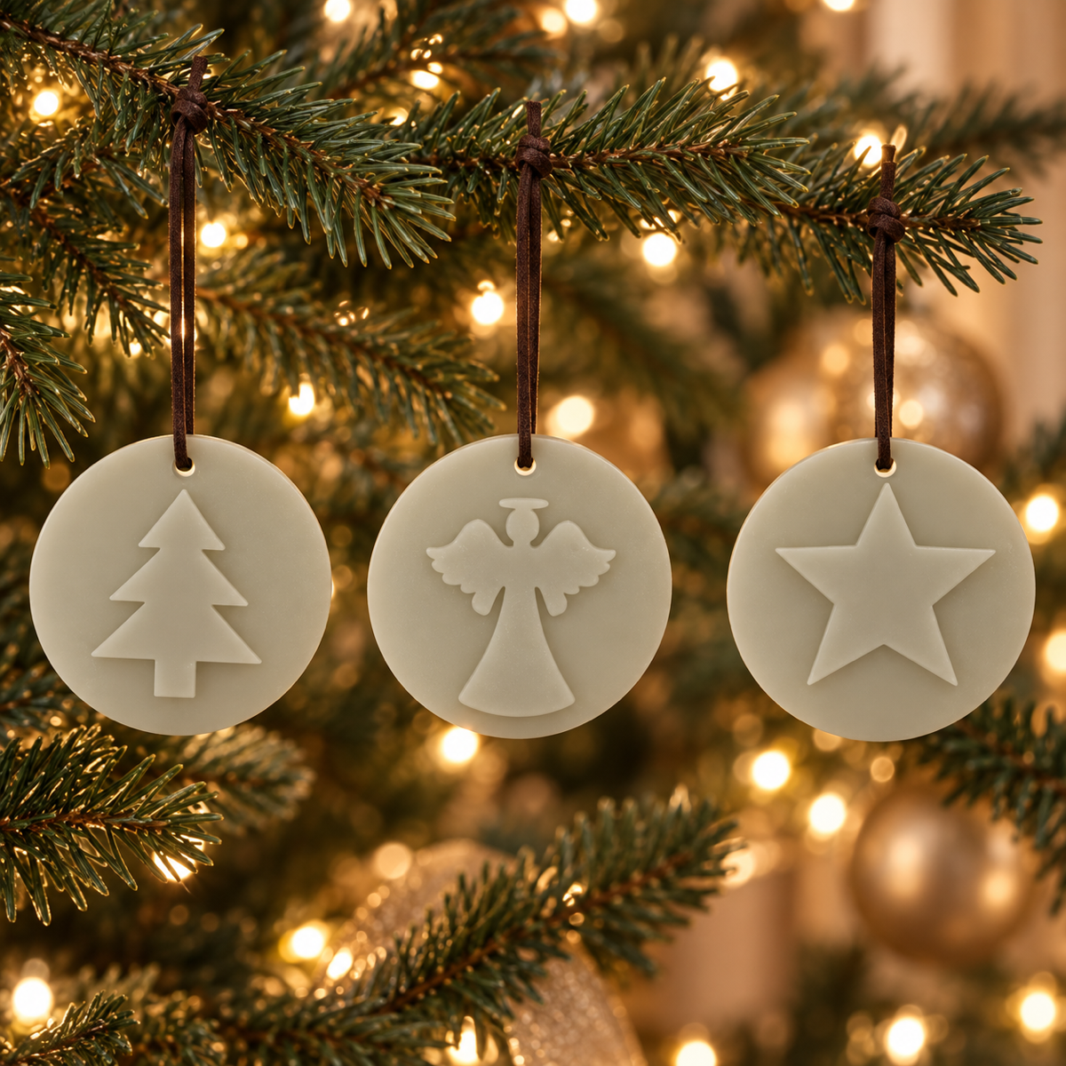 Home Society kaars ornament wax holiday grijs