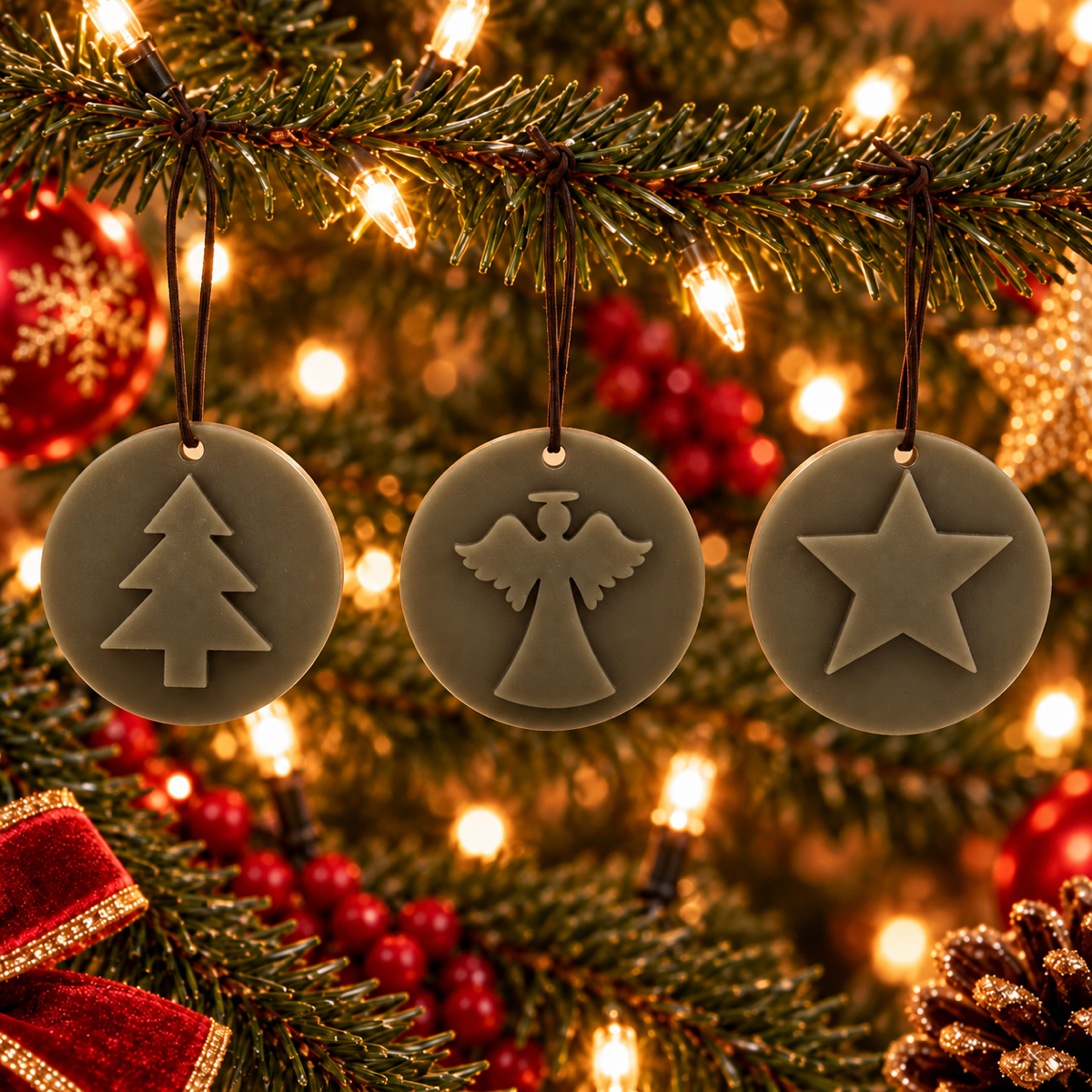 Home Society kaars ornament wax holiday taupe