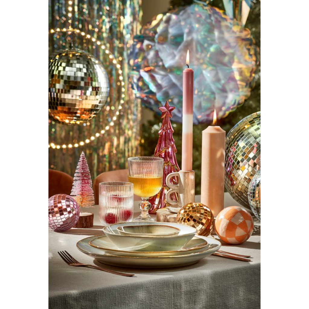 House of Seasons kerstbal Disco goud 3 stuks 8 cm