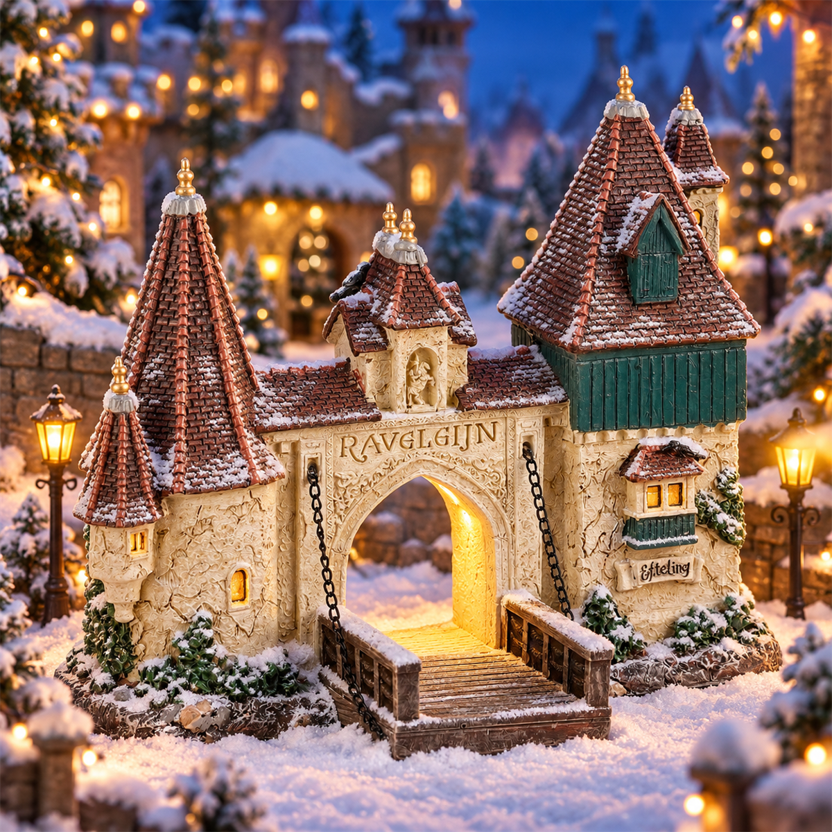 Luville Kerstdorphuisje Efteling Raveleijn Poort 15 x 8 x 12 cm