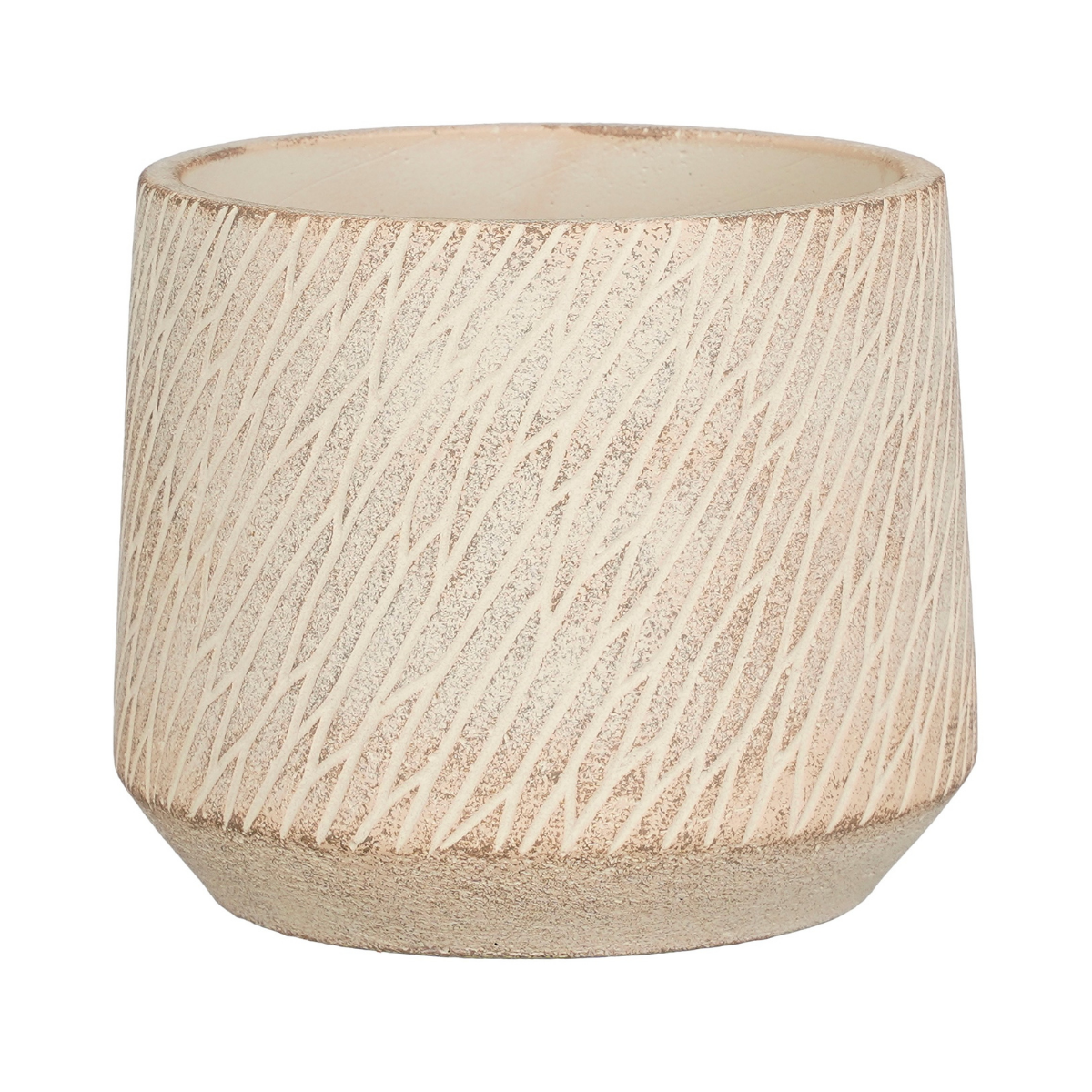 Mica Decorations Bloempot Camino Rond Taupe 20.5 x 23.5 cm
