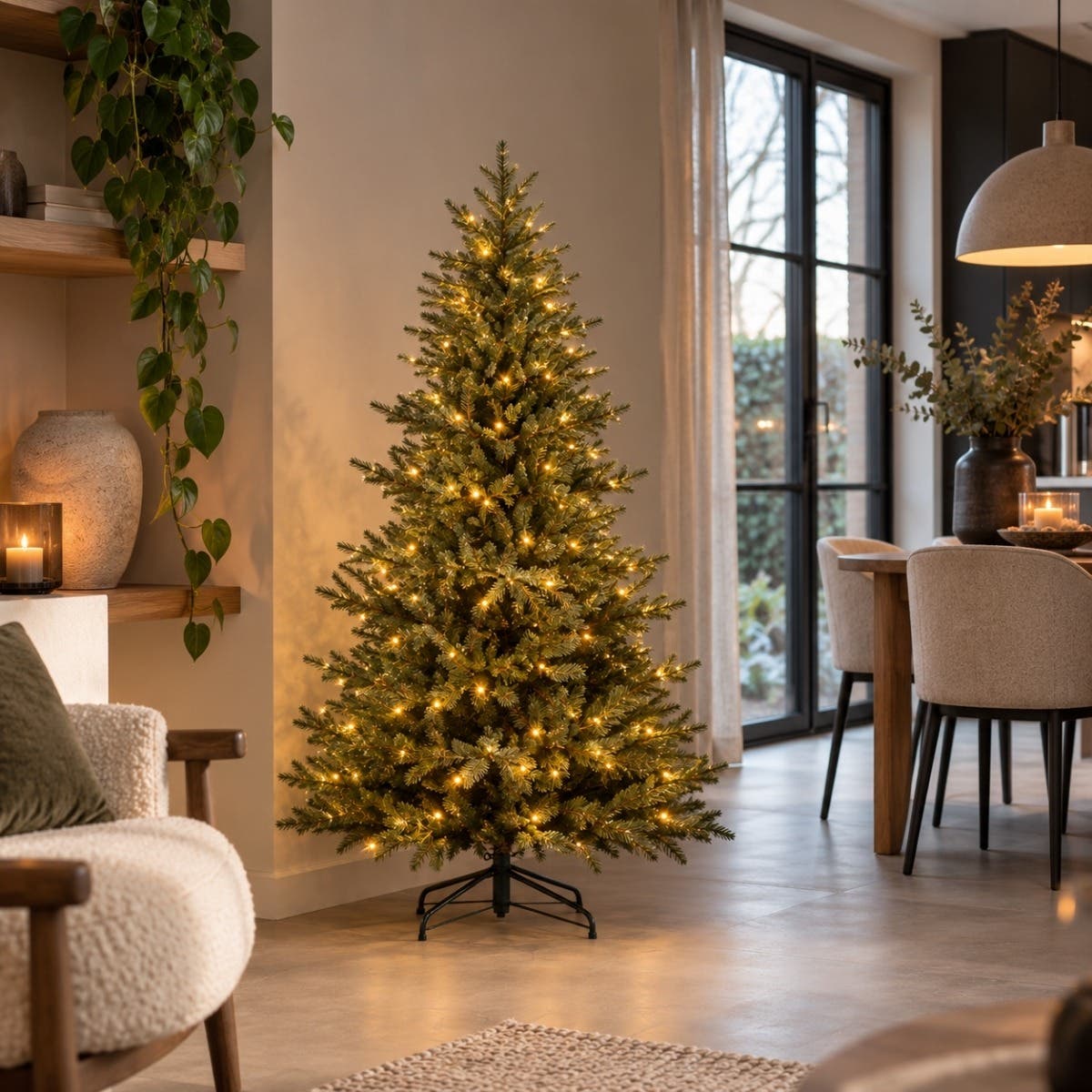 Black Box Trees Kunstkerstboom Meran Groen met Verlichting 185 x 127 cm