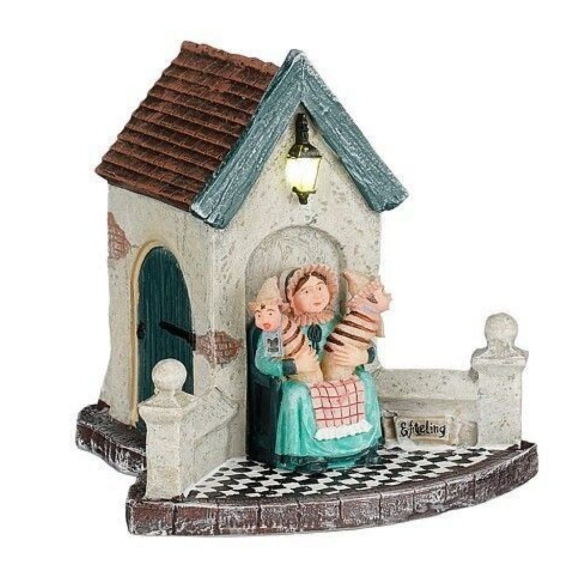 Luville Kerstdorpminiatuur Tweeling Gijs met Verlichting 11 x 12 x 11 cm