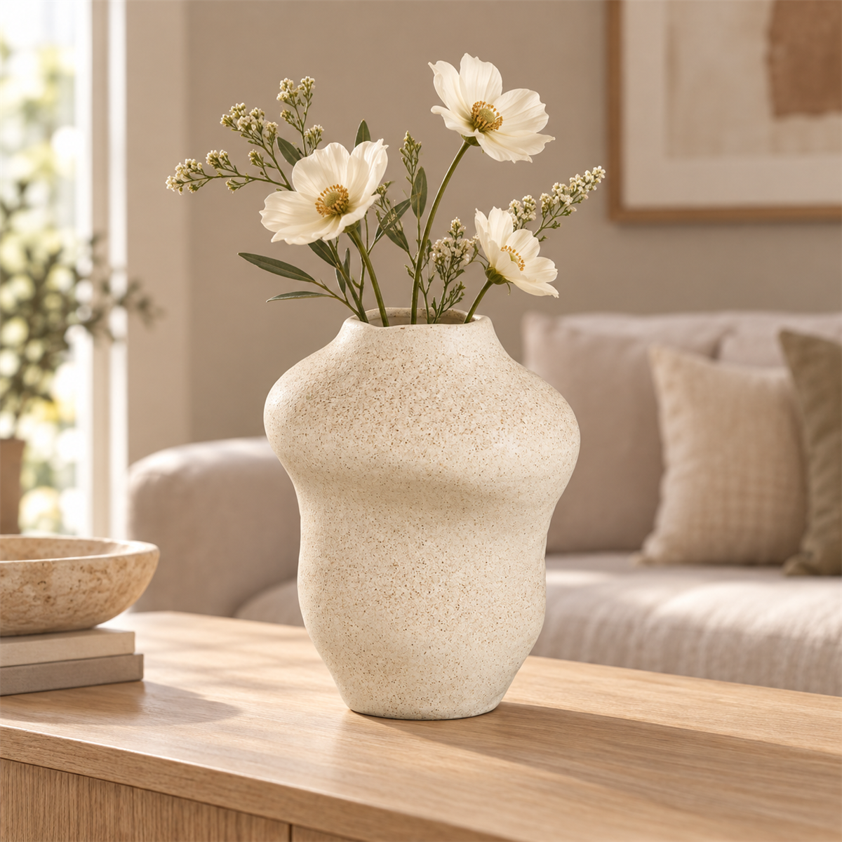 Mica Decorations Vaas Ilse Creme 19 x 19 x 25.5 cm