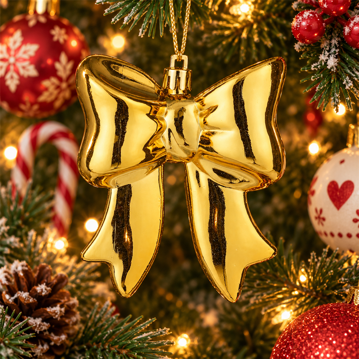 Mica Decorations Kerstornament Strik Goud 8.5 x 3.5 x 10 cm