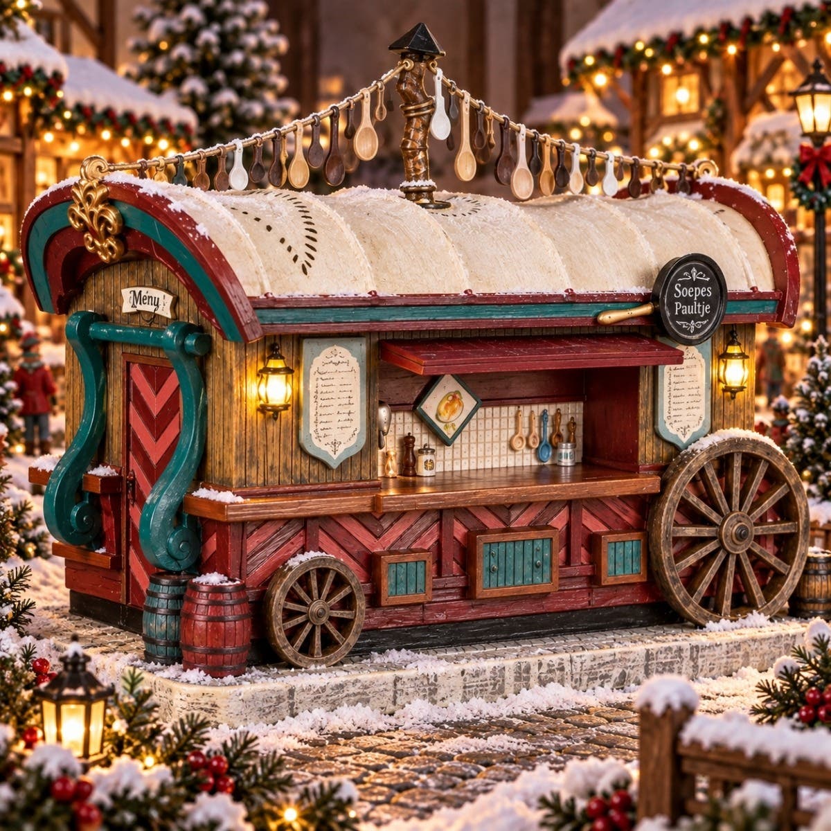 Luville Kerstdorphuisje De Smaeckmaker met Verlichting 21.5 x 10.5 x 16 cm