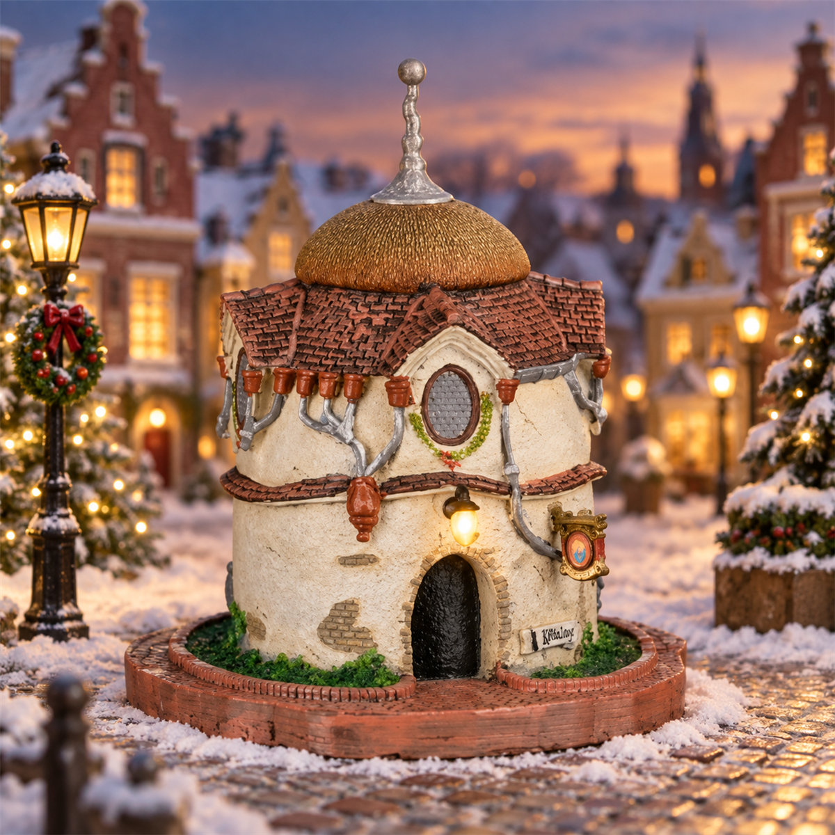 Luville Kerstdorphuisje Lots Kraamhuys met Verlichting 13 x 14.5 x 15.5 cm