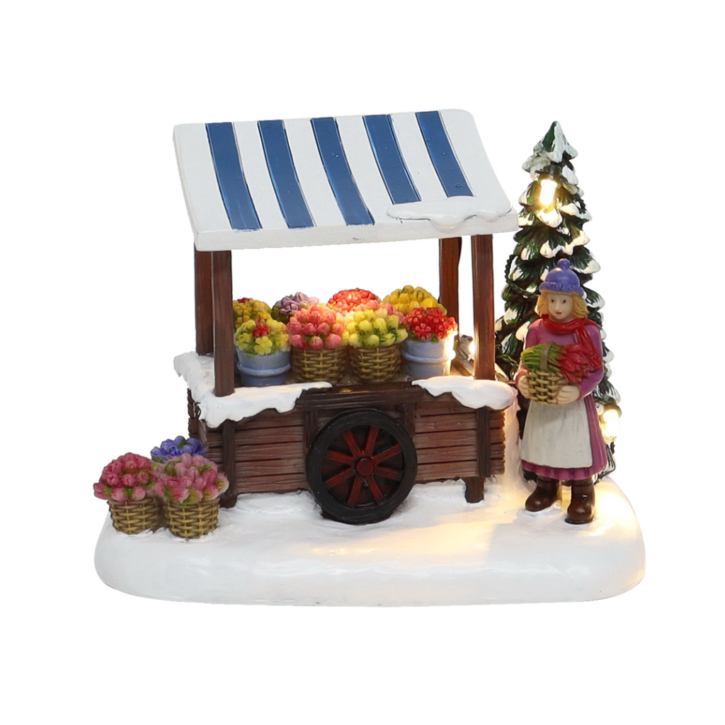 Santaville Nostalgic Flower Cart Florist LED verlichting