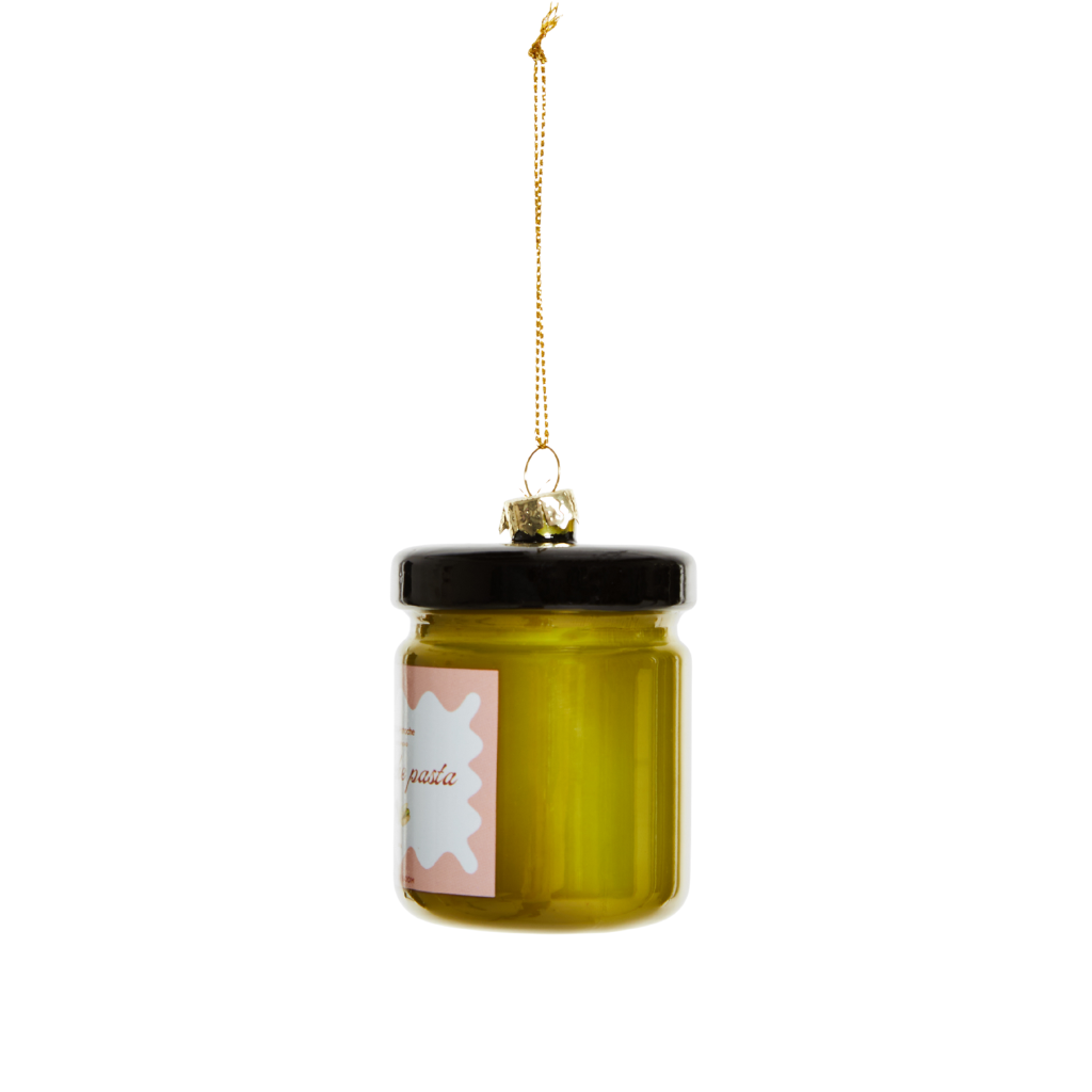 Pistache pasta kerstornament Yup in de boom