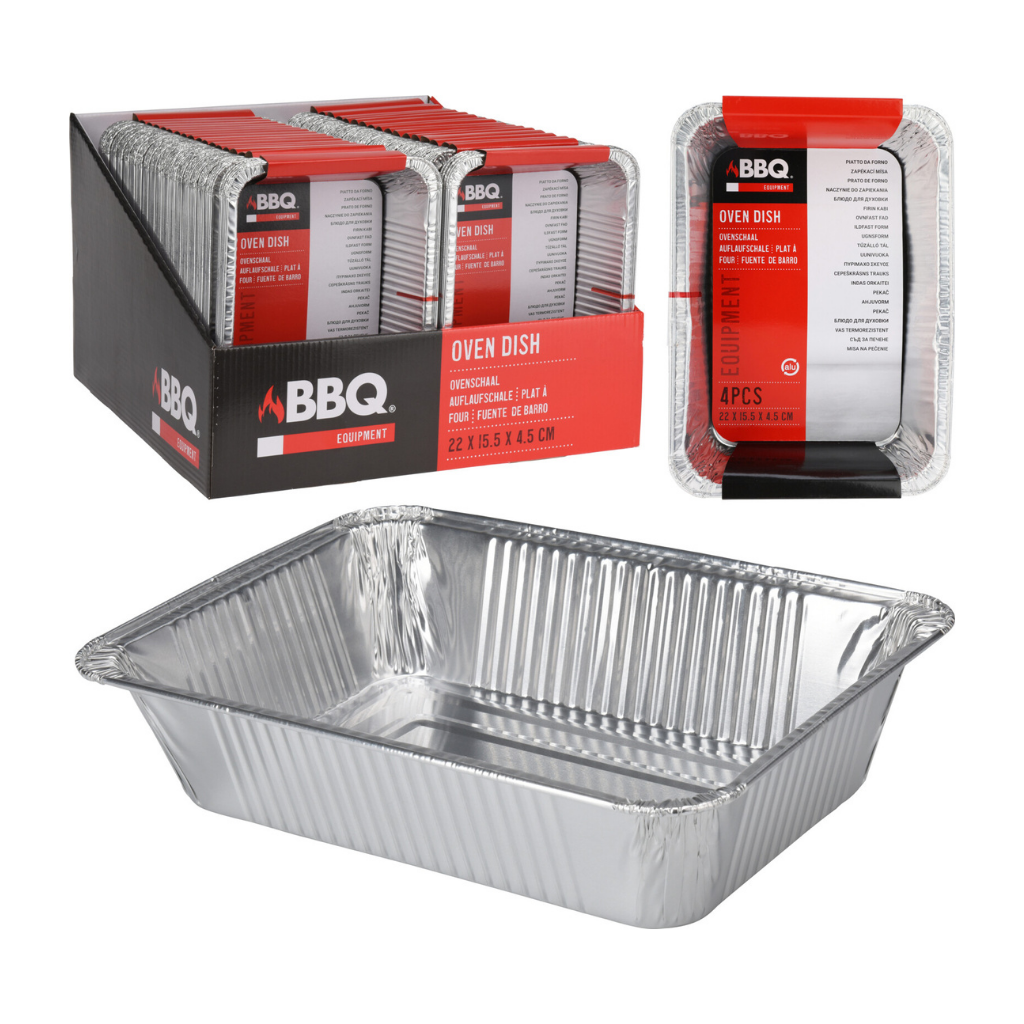 Barbecue Bereidingsbak 4 stuks 22 x 15.5 x 4.5 cm