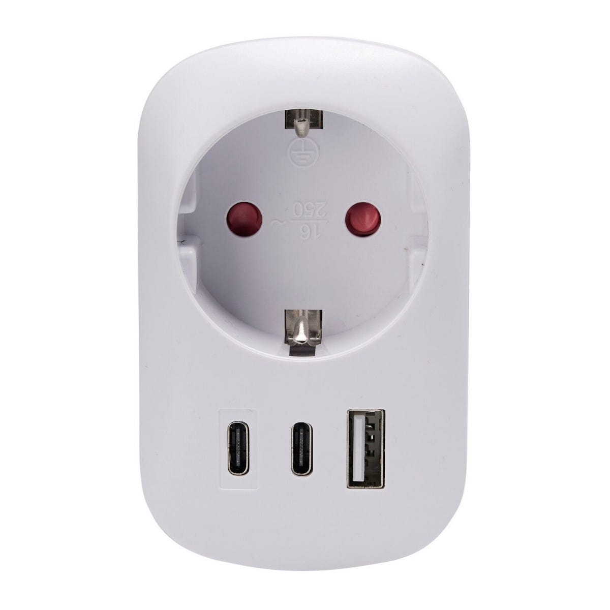 De Bosrand Stekker met 3 USB-poorten USB-C en USB-A Zwart 29 x 20 x 33.5 cm