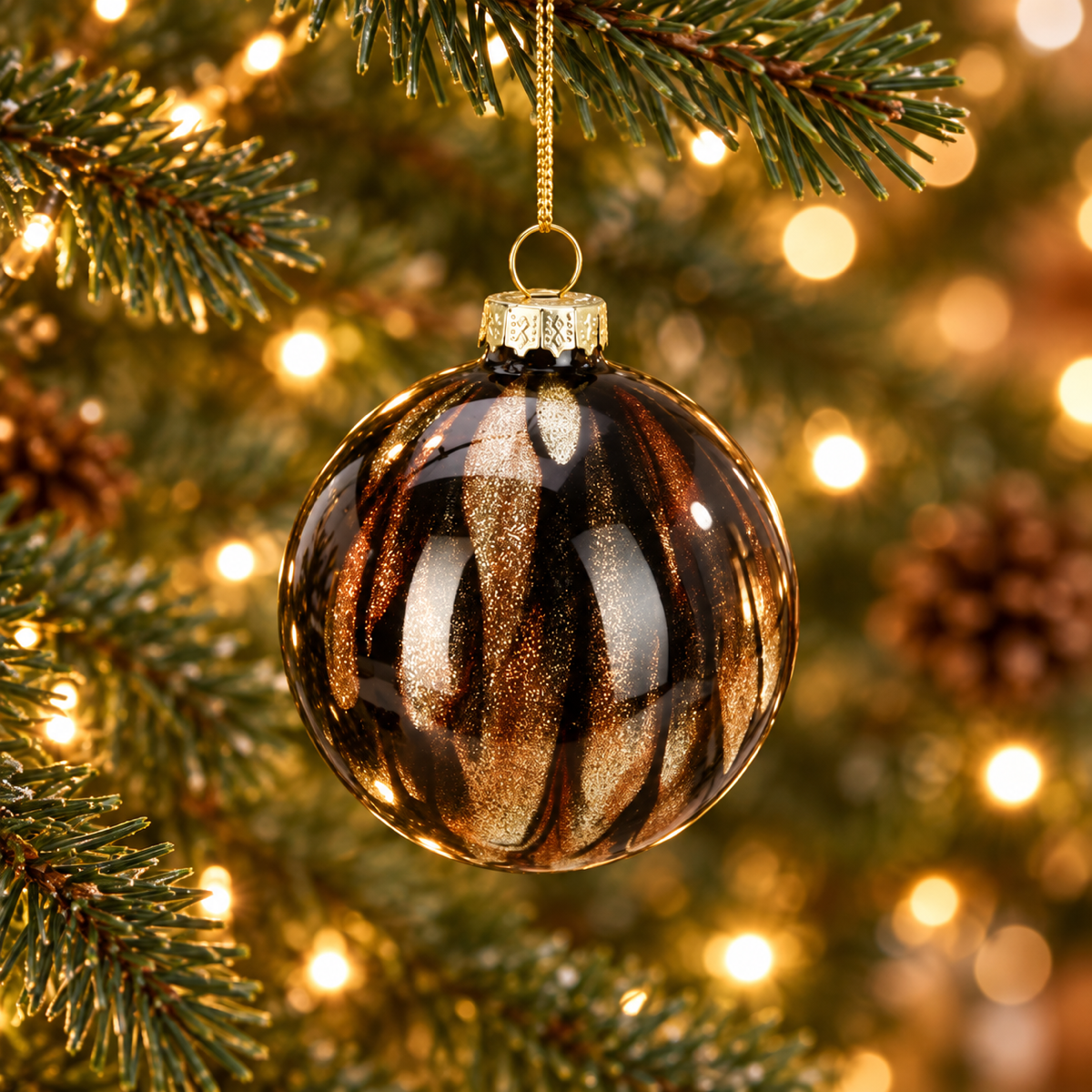 De Bosrand Kerstbal Christmas Decoration Glas Bruin 8 cm