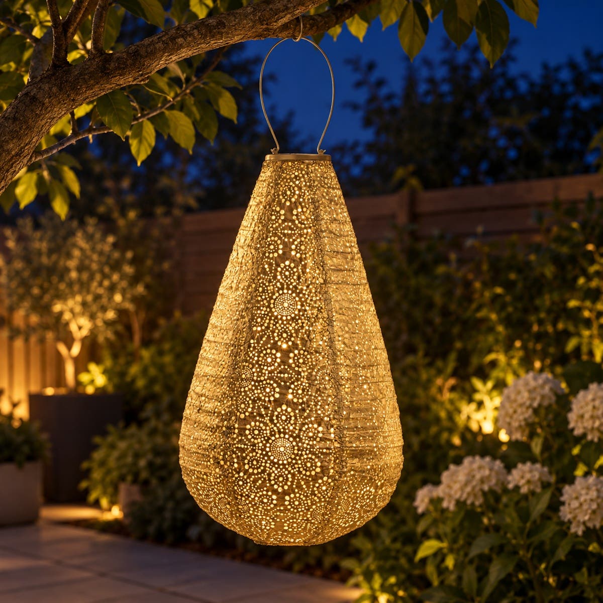Lumiz Solar Lampion Fiore Goud 28 x 28 x 48 cm