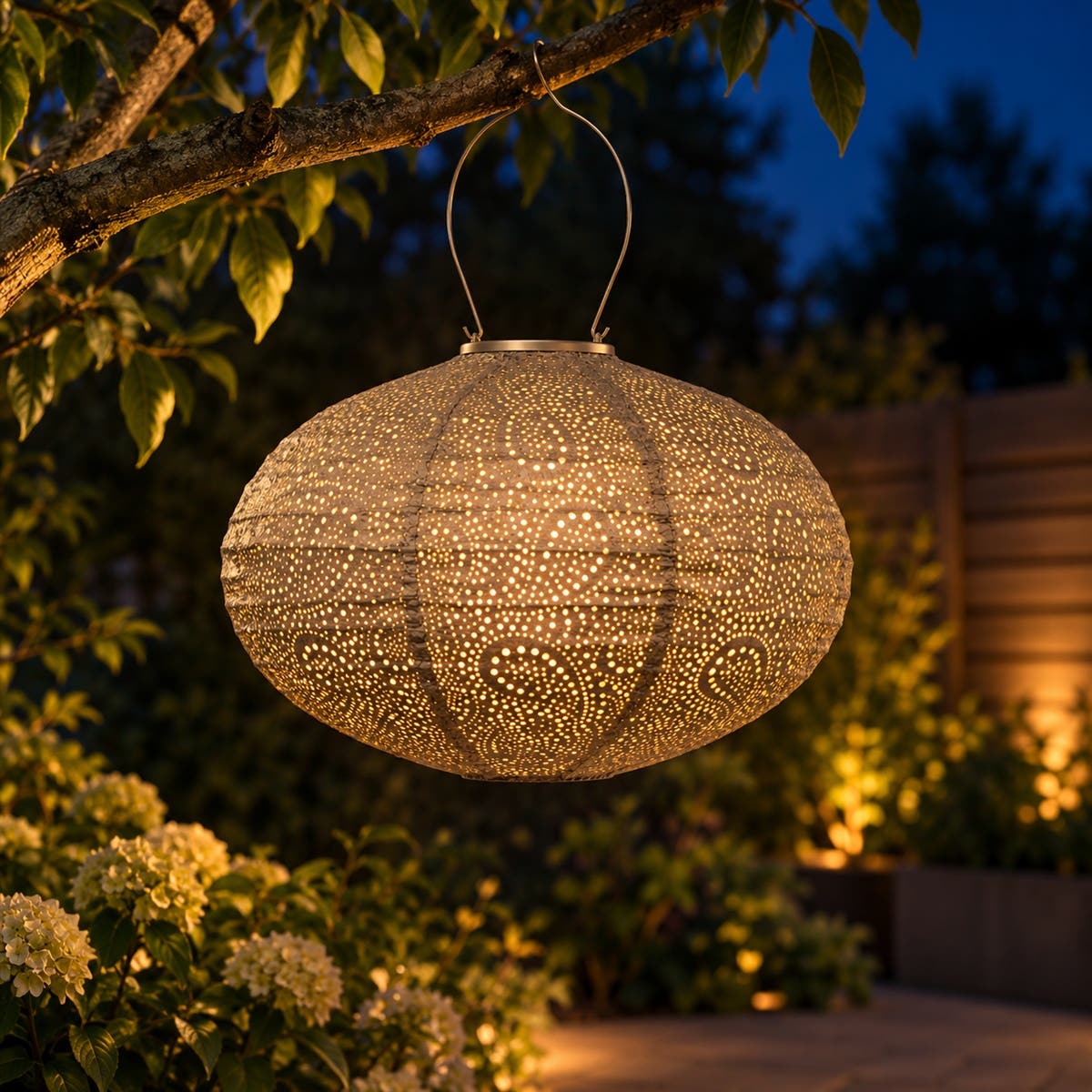Lumiz Solar Lampion Paisley Grijs 40 x 40 x 27 cm