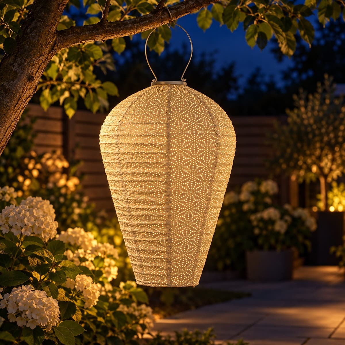 Lumiz Solar Lampion Sashiko Grijs 35 x 35 x 50 cm