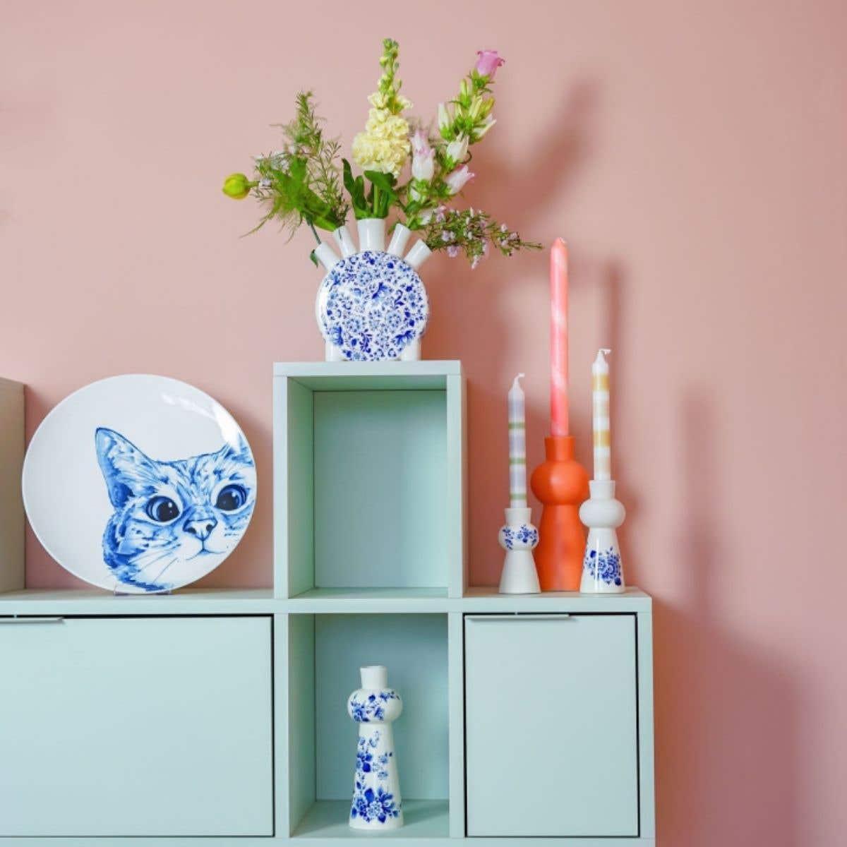 Heinen Delfts Blauw Tulpenvaas Delfts Blauw Rond