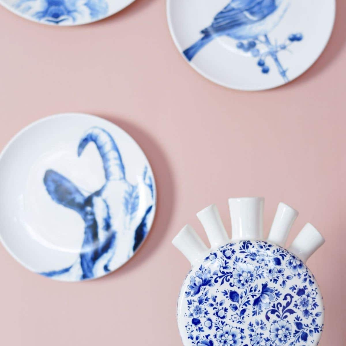 Heinen Delfts Blauw Tulpenvaas Delfts Blauw Rond