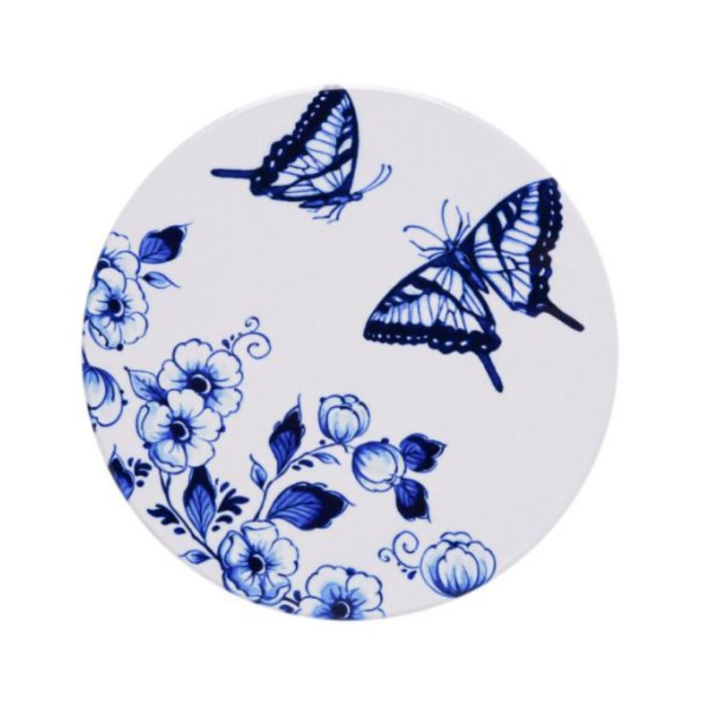 Heinen Delfts Blauw Onderzetters Dag & Nacht 4 stuks