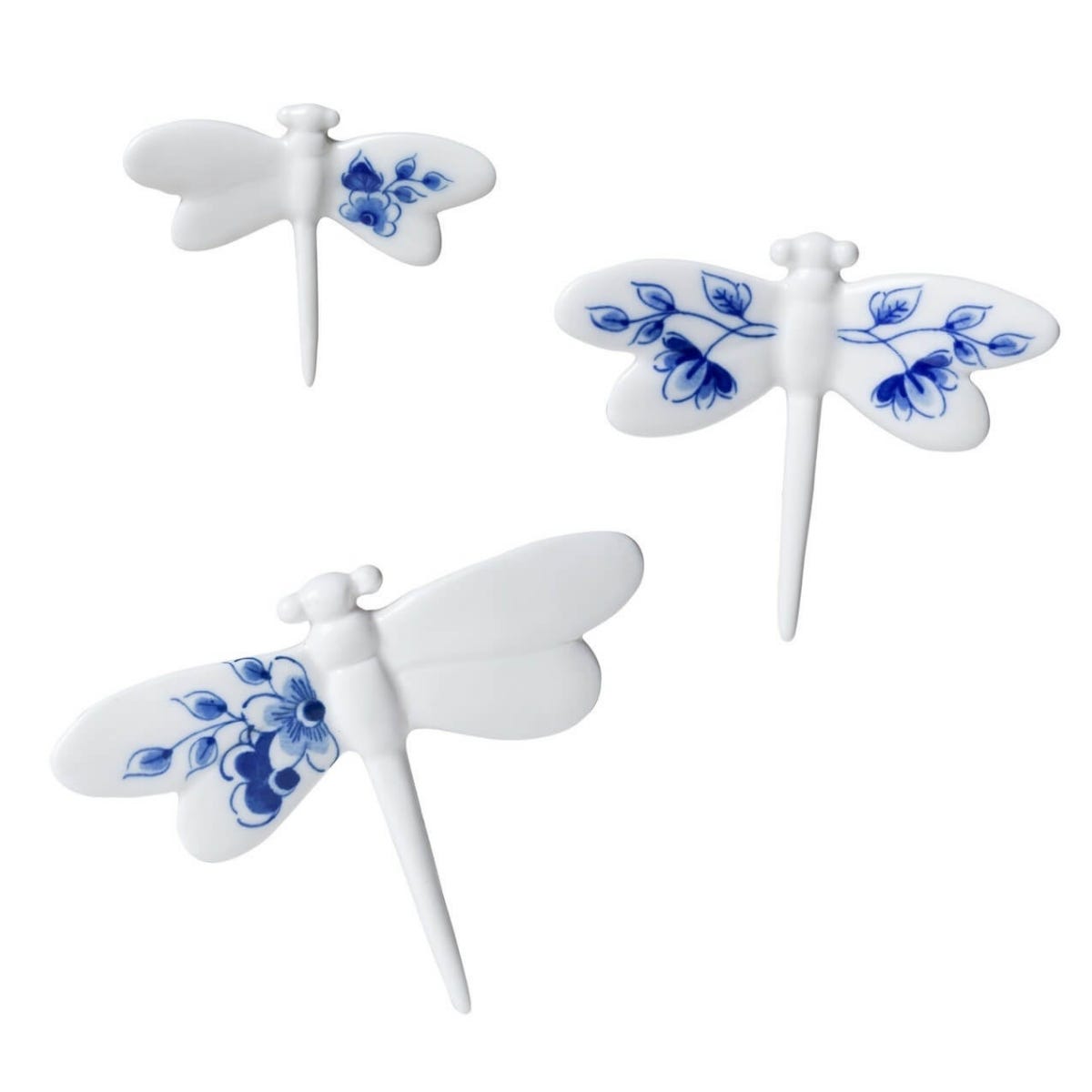 Heinen Delfts Blauw Wanddecoratie Libelle Blauw 10 x 12 x 12 cm