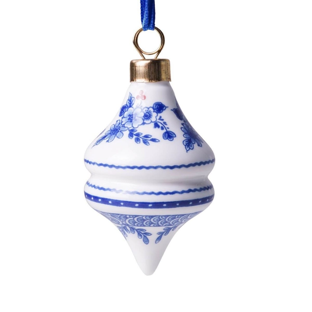 Heinen Delfts Blauw Kerstornament Ruit Blauw 5 x 8.5 cm