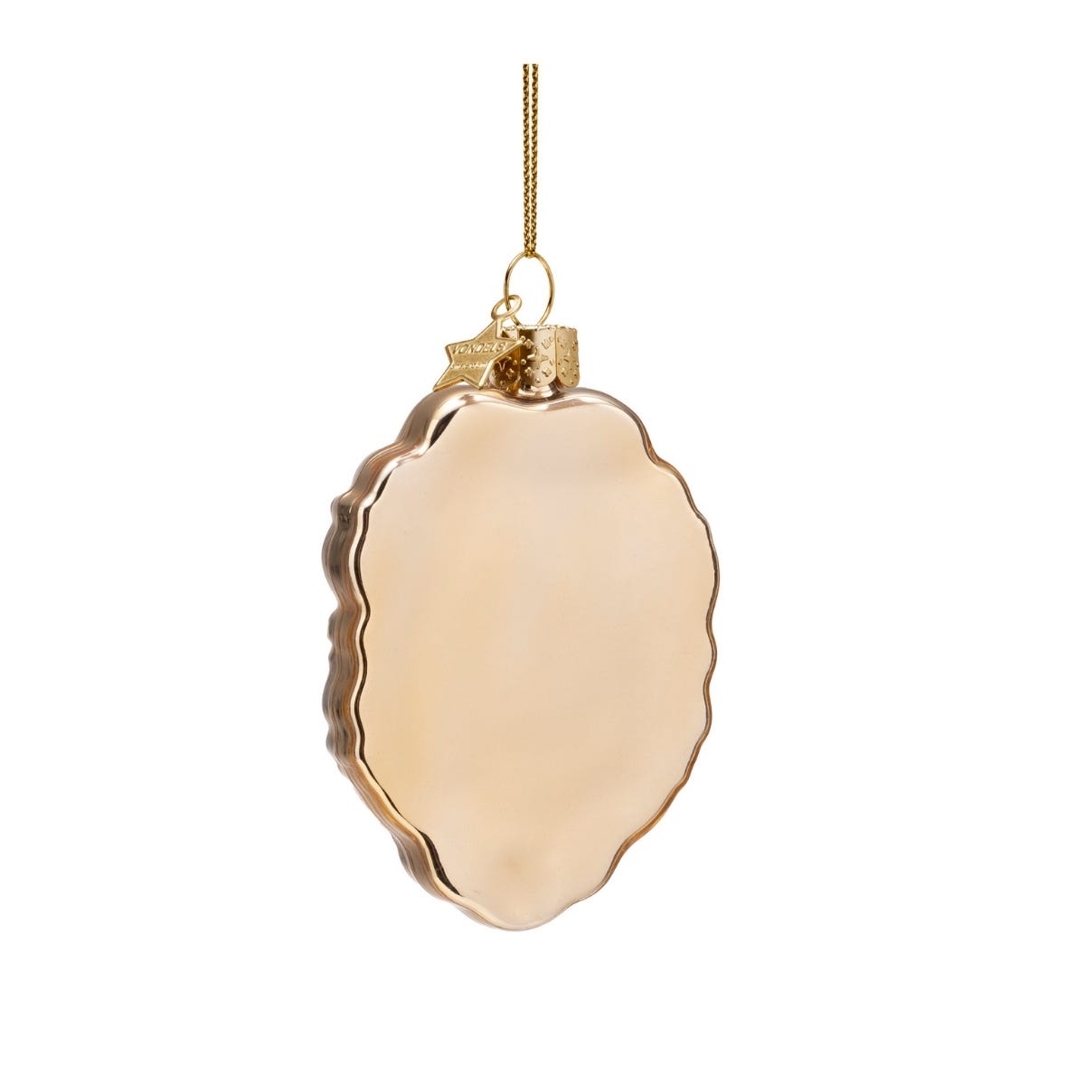 Vondels Kerstornament champagnepers Goud 6 x 2 x 9 cm