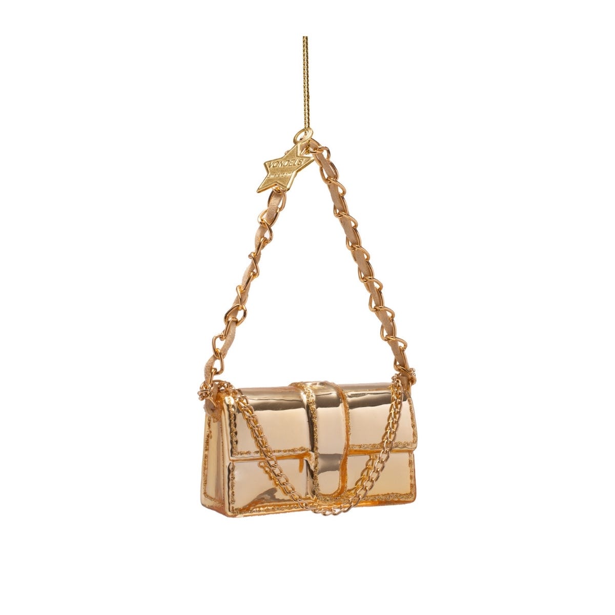 Vondels Kerstornament schoudertas Goud 7.5 x 3 x 5 cm