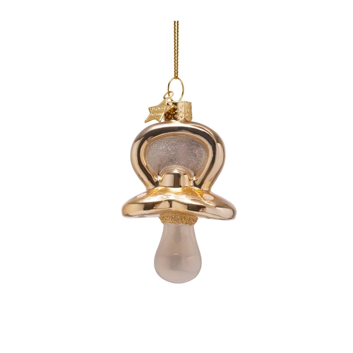 Vondels Kerstornament speen Goud 5 x 4 x 8 cm