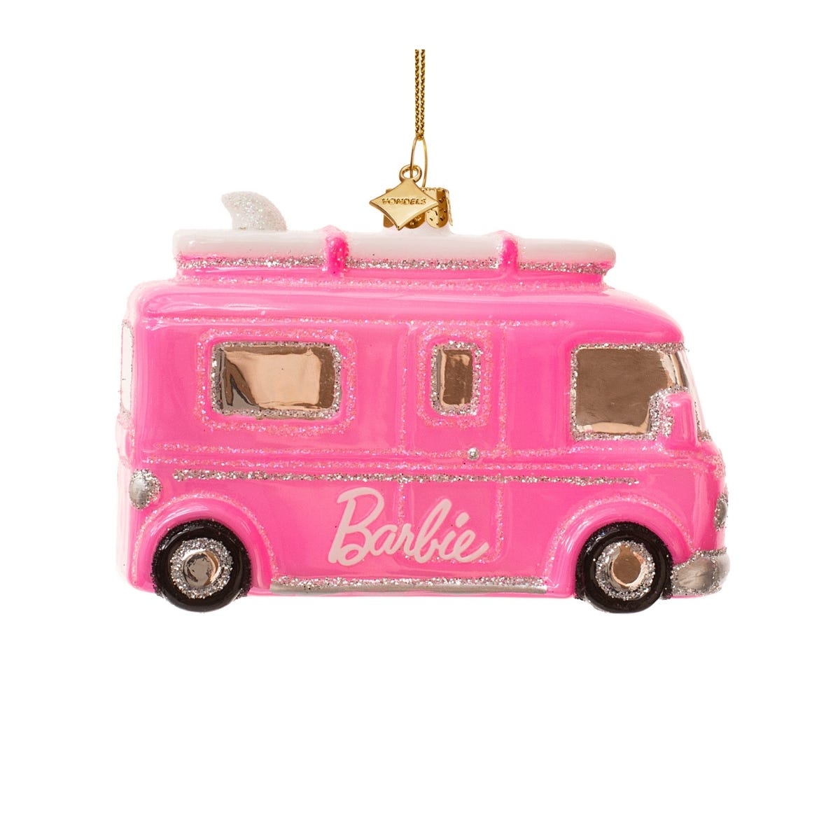 Vondels Kerstornament Barbie camper Roze 10 x 5 x 6 cm