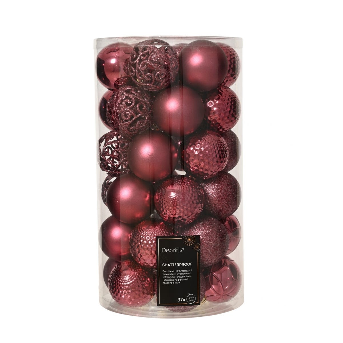 Decoris Kerstballen Set van 37 Roze 6 cm
