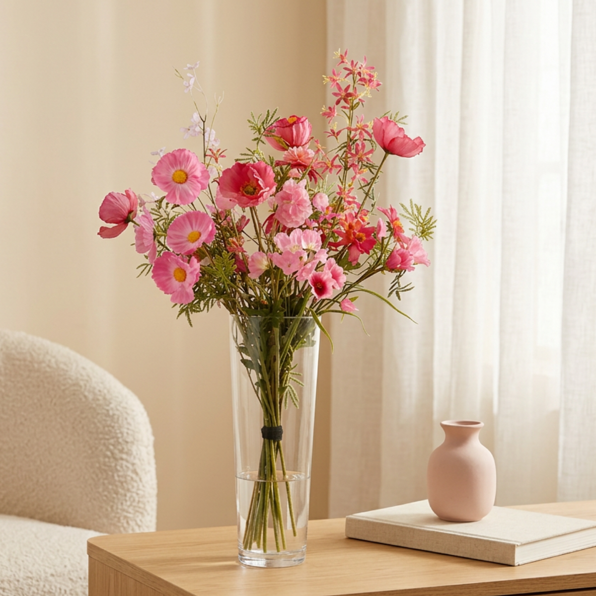 Silk-Ka & De Bosrand Luxe Kunstboeket Blush Romance Roze