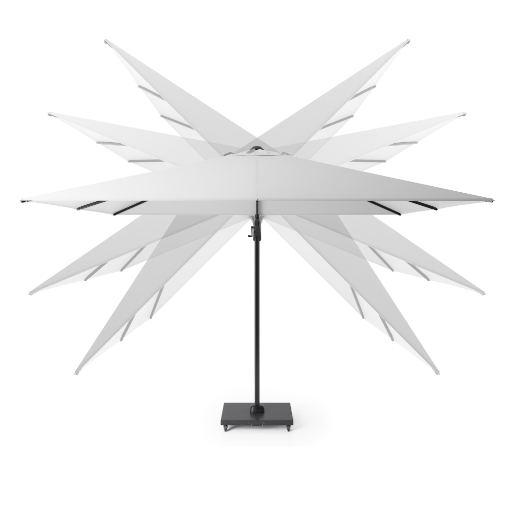 Platinum Zweefparasol Challenger T² Faded Black Rechthoek 260 x 350 cm