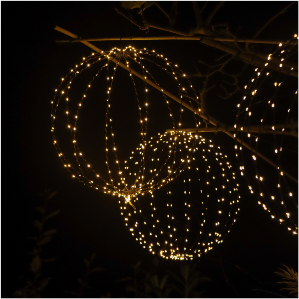 Lichtbol LED zwart met timer 28 cm