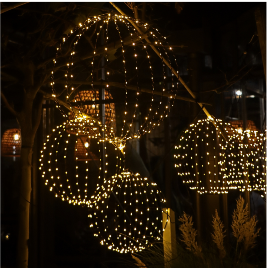 Lichtbol LED zwart met timer 28 cm