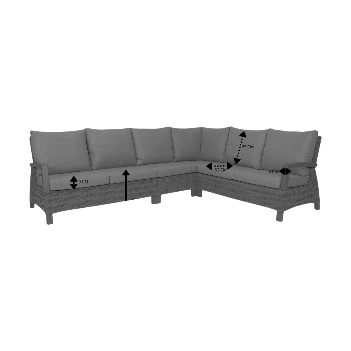 Royal Seasons Loungeset 6-zits Lissabon Antraciet