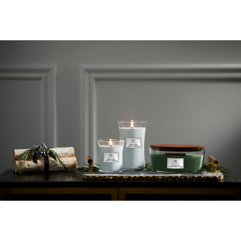 WoodWick Magnolia Birch Ellipse Candle
