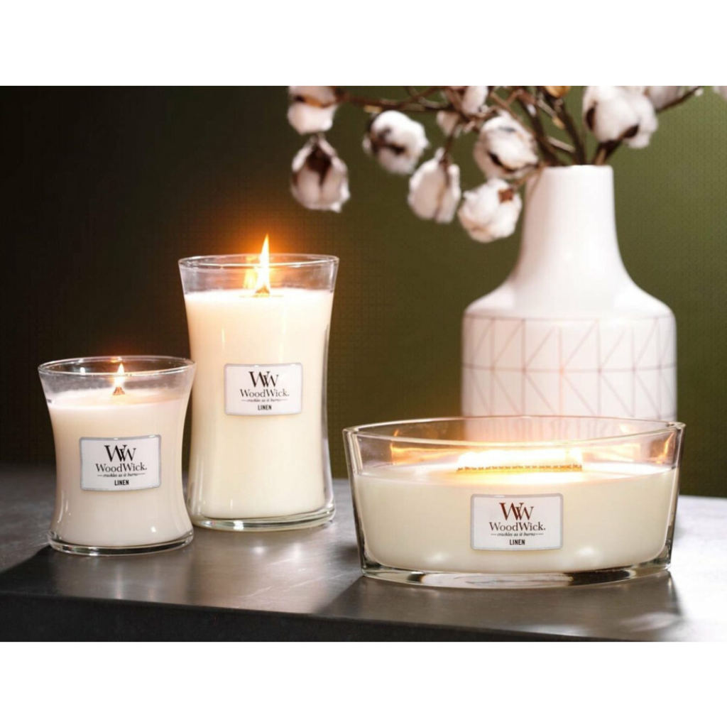 WoodWick Linen Medium Candle