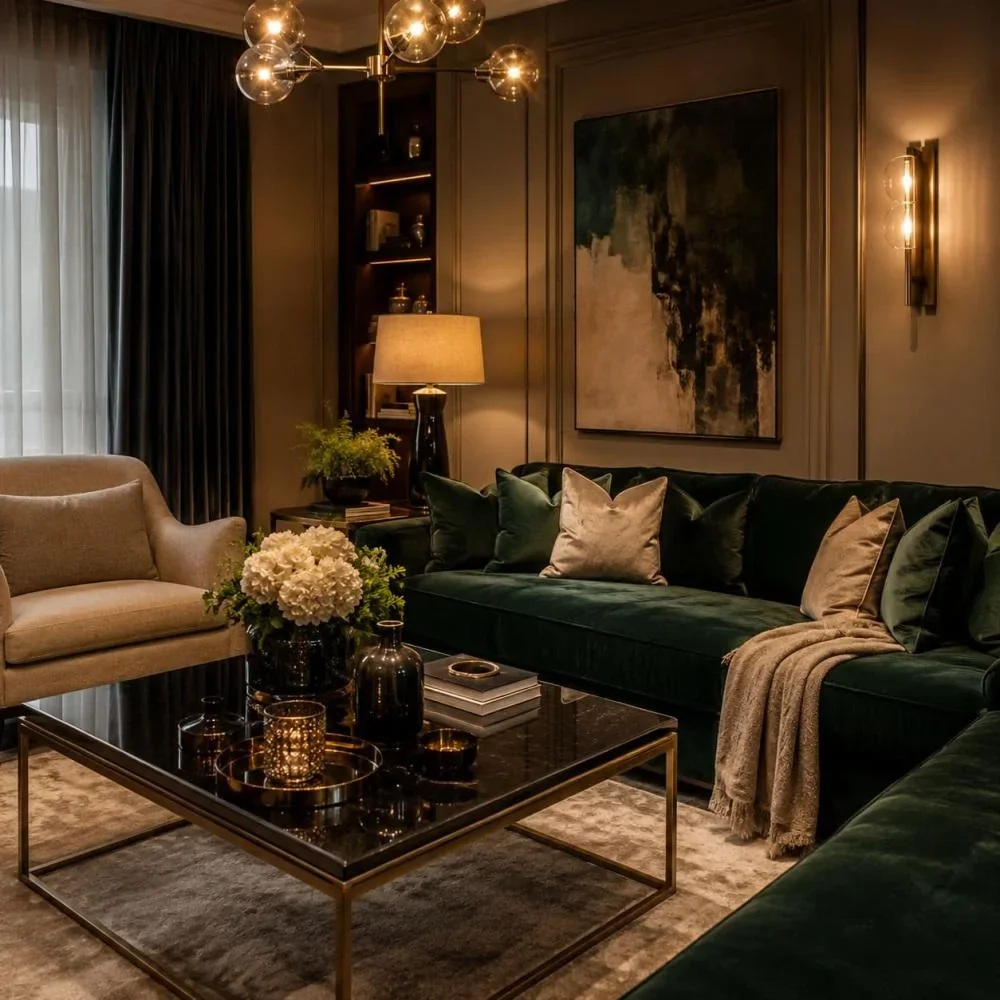 hotel chique kleuren in de woonkamer