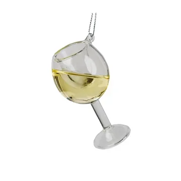 Kurt Adler kersthanger Wine Glass White