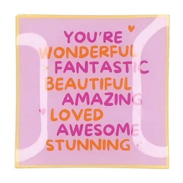 Daan Kromhout Design Bord Vierkant You're Wonderful 18 x 18 x 2 cm