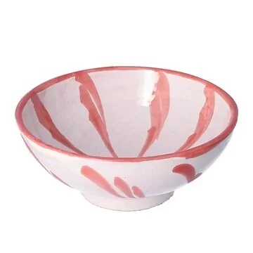 Lenta Living Ontbijtkom Streep Coral 15 x 6 cm