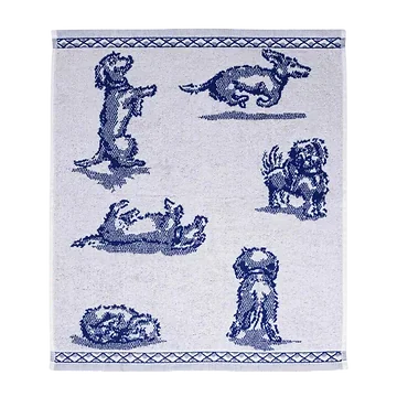 Heinen Delfts Blauw Keukendoek Teckel Nhaan