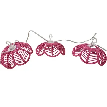 Solar partylight roze 8 lampjes 14 x 6