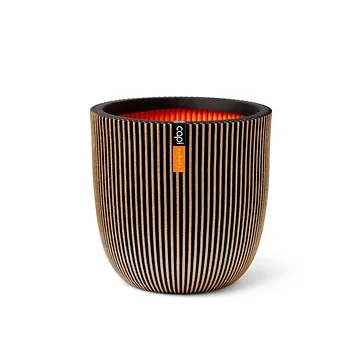 Capi Europe bloempot Groove zwart goud 35 x 34 cm