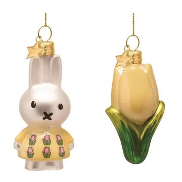 Vondels Paashanger Nijntje en Tulp Geel 2 stuks 6 cm